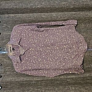 Purple, Navy and White Gap Button-up